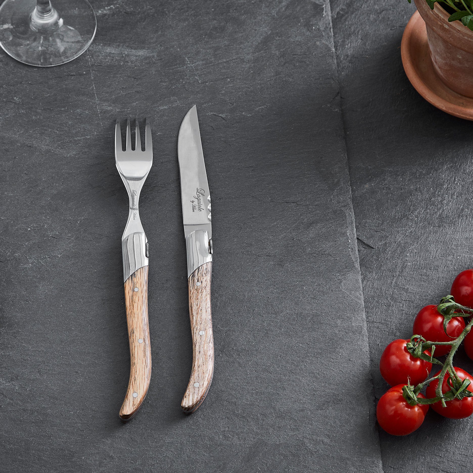 Steakgaffel 6 stk egetræ